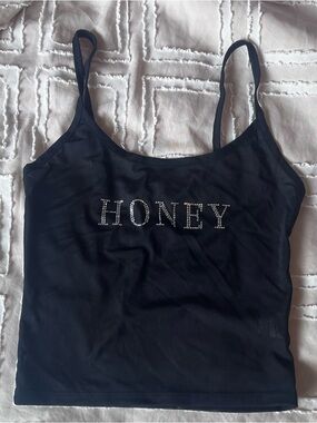 Forever 21 Black Rhinestone Cami Tank